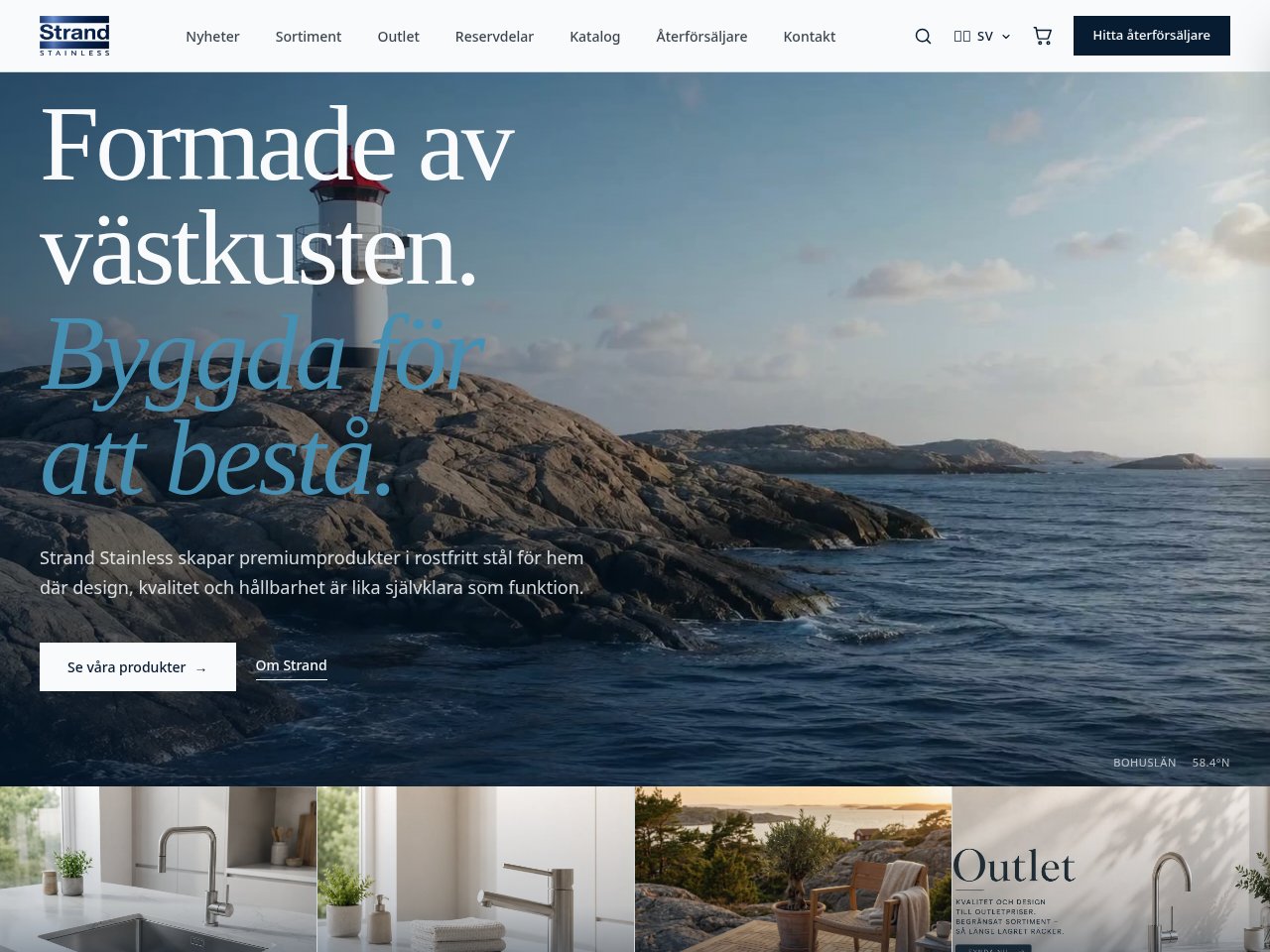 Strand Stainless — Produkt & Varumärke projekt byggt av Strand Digital
